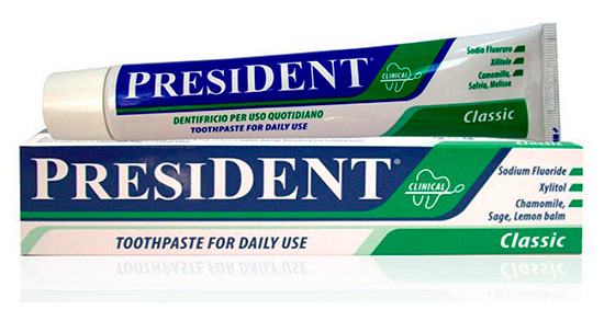 Un altro presidente classico dentifricio al fluoro