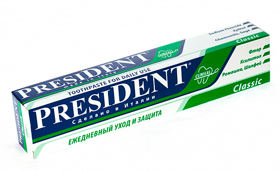 Creme dental com flúor President Classic