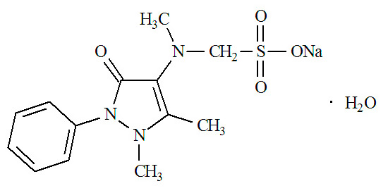 A substância ativa do analgin é o metamizol de sódio (fórmula química)