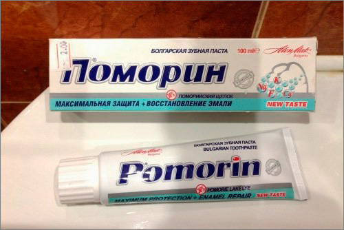 Infelizmente, hoje não é fácil comprar creme dental com Pomorin na Rússia ...