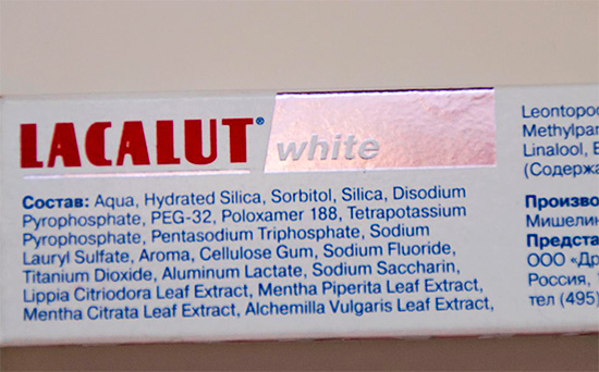 Considere as características da composição do creme dental Lacalut White ...