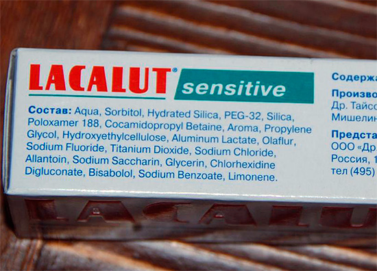 A foto mostra a composição da pasta Lacquer Sensitive ...