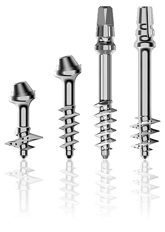 Implantes basais usados ​​em próteses com All-on-6.
