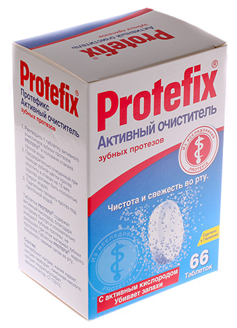 Protefix comprimidos para limpeza de próteses.